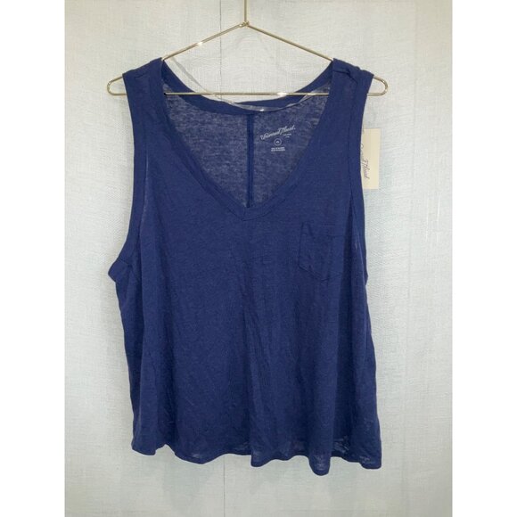 Universal Thread™ Women's Linen Navy Blue Tank top size XXL - Picture 2 of 4